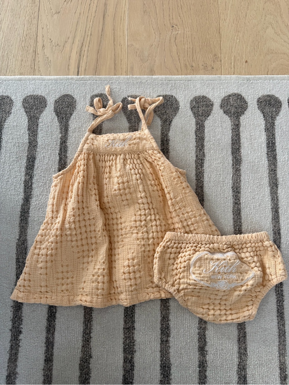 Kith Baby Peach Knit dress & Bloomers Set
